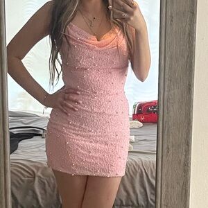 Windsor Pink Textured Mini Dress it’s open from the back too ,wear it once